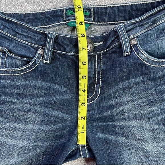 Wrangler Premium Patch Jeans Women's 27X30 Blue Dark Wash Skinny Leg Low Rise - Picture 12 of 15